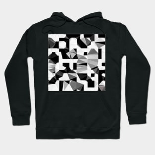 8bit black and white abstract Hoodie